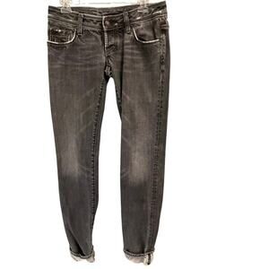 Dsquared2 Gray Coal Miner Selvedge Jeans Size 42 US 6 28 Cuffed Selvege